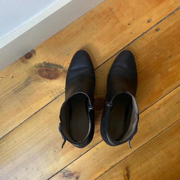 Aquatalia Black Leather and Suede Ankle Boots - Picture 4 of 9